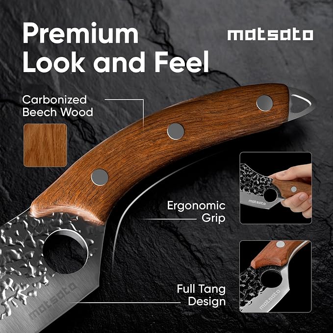 Matsato Knife Set 3-Piece Kitchen Knives, Cooking Chef Knife Set | Cleaver, Kitchen And Chef Cutting and Chopping Knives Sets Juego De Cuchillos Para Cocina