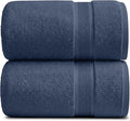 Luxury Bamboo Rayon Oversized Bath Towel Set | 2-Pack | Ultra Soft | Blue | 35% Bamboo Rayon - 65% Zero Twist Cotton | Absorbent Quick-Dry Towels for Bathroom | Ultra Soft | OEKO-TEX Standard 100