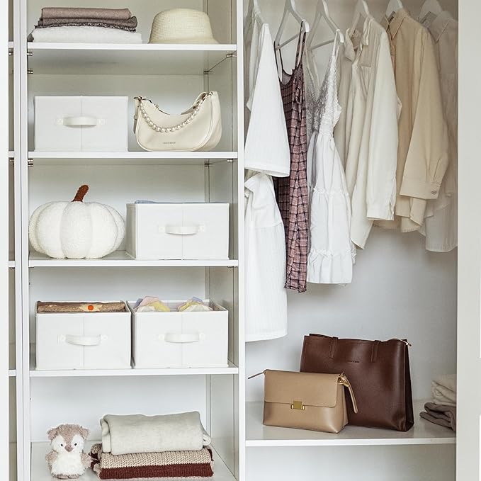 GRANNY SAYS Wardrobe Clothes Organizer, Drawer Organizers for Clothing, Closet Organizers and Storage, Organizer for Drawer, Pants, Jeans, T Shirt, Beige, 4-Pack
