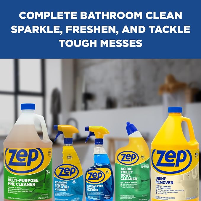 Zep Foaming Shower Tub and Tile Cleaner - 32 oz (Case of 12) ZUPFTT32 - No Scrub Formula, Breaks up Tough Buildup on Contact
