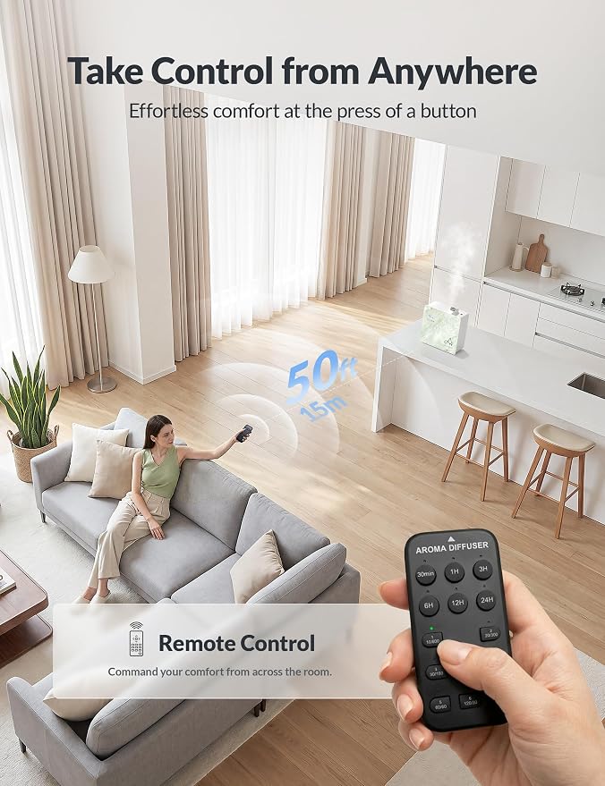 2026 Upgraded 3500 Sq.Ft HVAC Scent Diffuser for Home, Smart Whole House Scent System with App & Remote Control, Hotel Collection Waterless Diffuser for Large Room, Cold Air Tech, 600mL, Marble Green