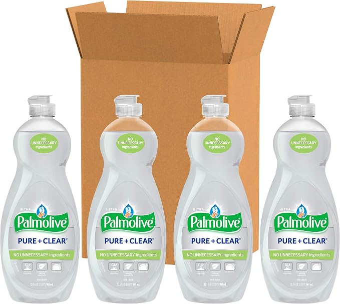 Palmolive Ultra Liquid Dish Soap, Pure and Clear, 4 Count