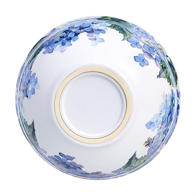 Amazon Basics Mixing Bowls with Lids, Nesting Melamine Serving Bowls, Non-Slip Base, BPA Free, Dishwasher Safe, 5 Sizes, Hydrangea Floral, Set of 10