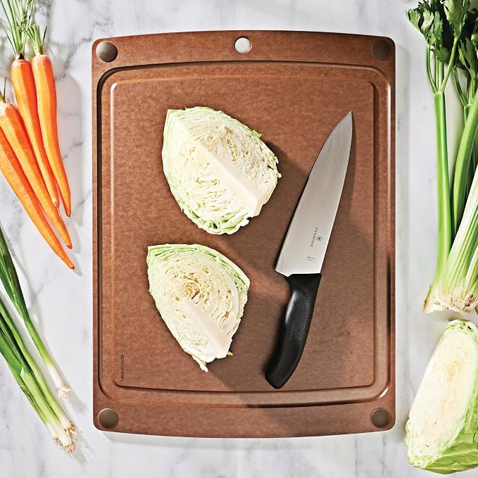 Epicurean All-In-One Cutting Board with Non-Slip Feet and Juice Groove - Non-toxic, Dishwasher Safe,Made in the USA, 19.5" x 14.5", Nutmeg