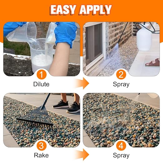 Rock Glue for Landscaping, Gravel Glue, Pea Gravel Binder 30.1oz Max Cover, Strong Rock Lock, Landscape Stone Adhesive for Slopes, Flower Beds, Driveway Edges, Fast Dry & Safe for Plants Pets