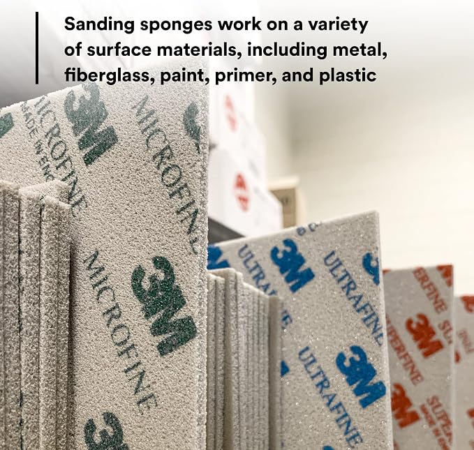 3M Softback Sanding Sponge 02601, 4 1/2 x 5 1/2 in, 20 Pack, Ultrafine Grit, Fast Cutting