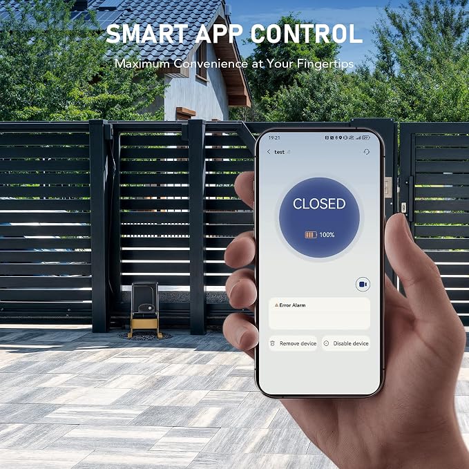 CO-Z APP Smart Automatic Sliding Gate Opener, 280W Electric Gate Opener for Doors up to 1400lb 40ft, Driveway Home Garden Gate Opening System, Gate Complete Kit with Remote Control & IR Sensor