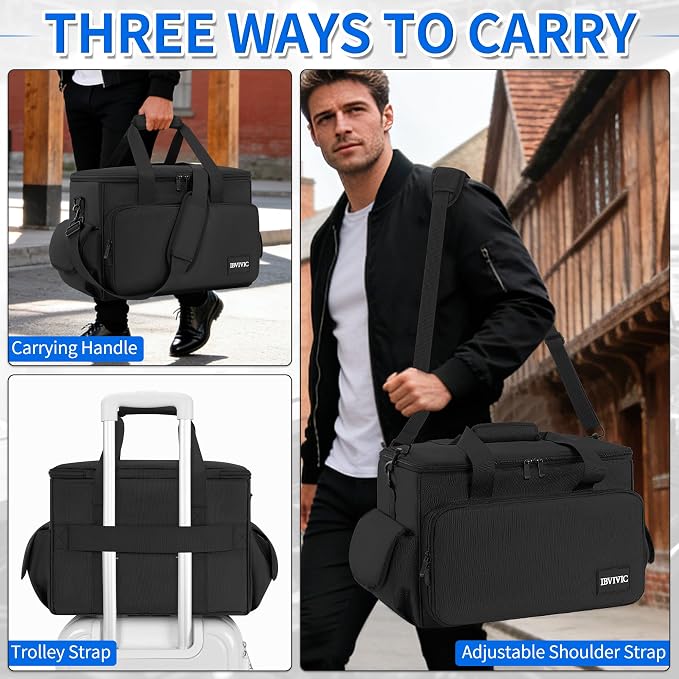 IBVIVIC DJ Cable File Bag with 6 Detachable Dividers High Capacity Gig Cable Bag for Cords,DJ Gear,Sound Instrument and Accessories, Blue