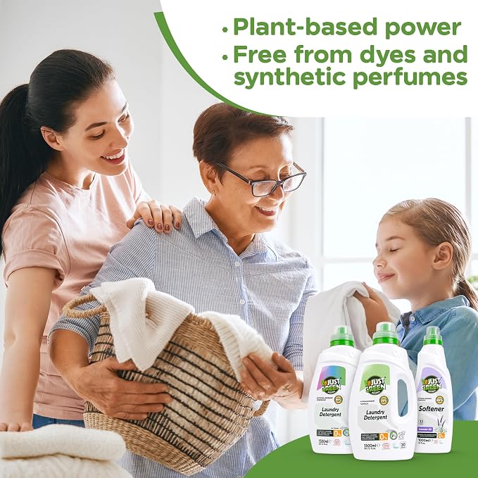 Fabric Softener, Plant-Based Liquid Fabric Softener, Non-Toxic, Hypoallergenic, EcoCert Certified, Vegan, Natural Lavender Scent, 32 Washes, 33.8 fl oz (1000 ml) - 2 Pack