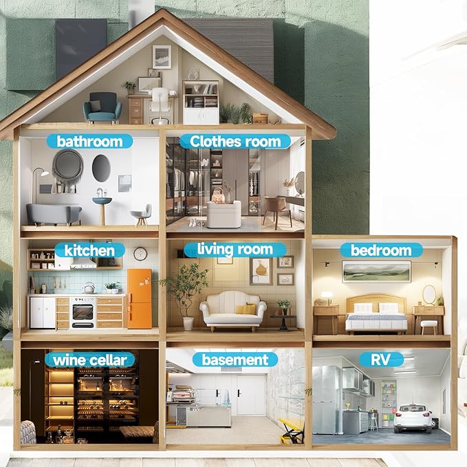 34 Pints Dehumidifiers for Home with 6.56ft Drain Hose, Smart Humidity Control, Max 2441 Sq.Ft Quite & Energy Efficient Dehumidifier for Basement Bedroom Bathroom with Auto Shut Off, 2.5 L Water Tank