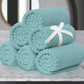 VOOVA & MOVAS Wash Cloths 6PC, 100% Cotton, 13x13 in, Aqua Teal | Thick, Quick Dry, Soft, Absorbent, Luxury Facial Towels, Hand Towels For Shower, Bathroom Essentials