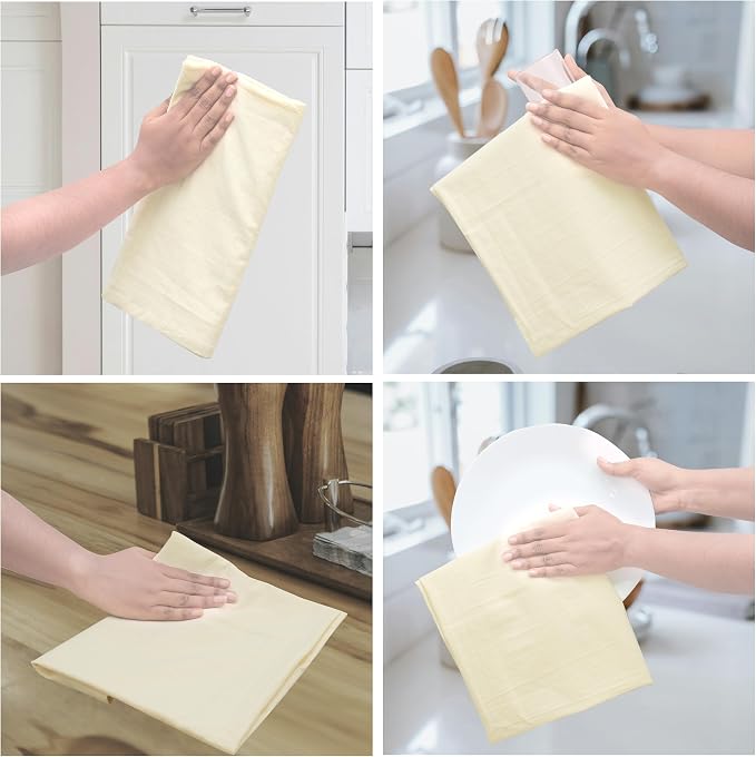 Urban Villa Fall Cloth Napkins Harvest Dobby Stripes Dinner Napkins Set of 12 (20X20 Inches) 100% Cotton Absorbent Durable Washable Reusable Cloth Napkins Ideal for Thanks Giving Parties Everyday Use