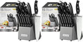 McCook® Knife Sets,German Stainless Steel Kitchen Knife Block Set with Built-in Sharpener (Pack of 2)