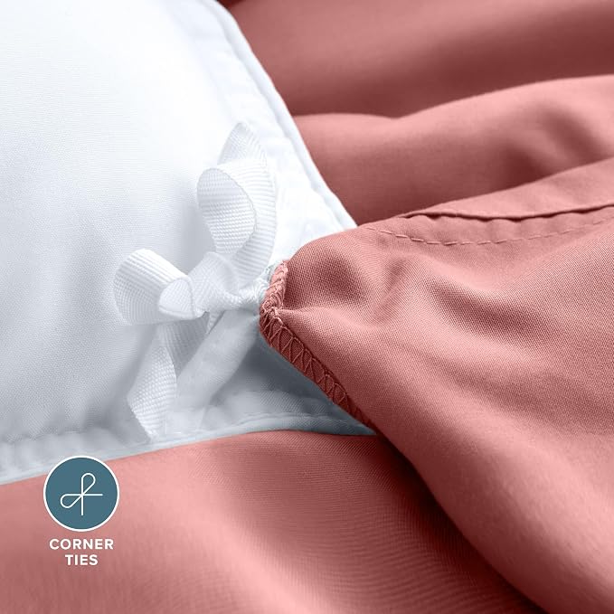 Bare Home Bedding Duvet Cover Queen Size - Premium 1800 Super Soft Collection - Lightweight, Cooling - Soft Breathable Bedding Duvet Cover (Queen, Dusty Rose)