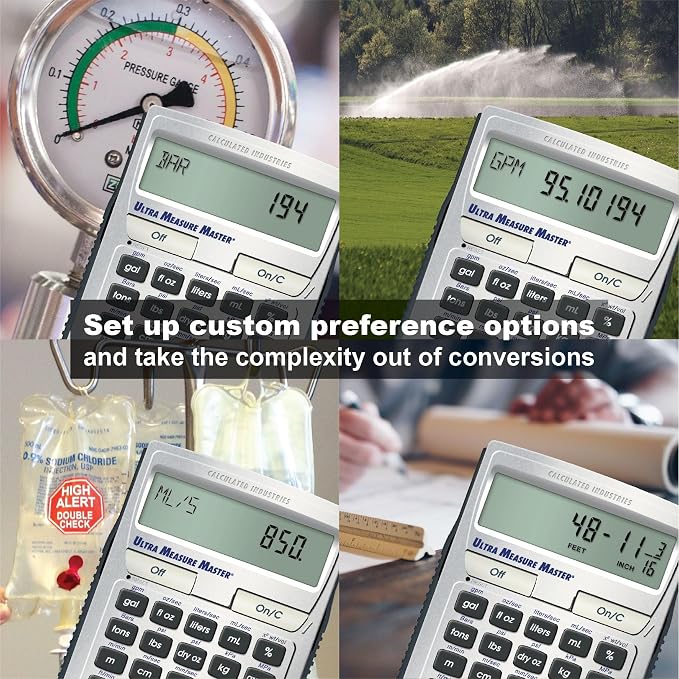 Calculated Industries 8025 Ultra Measure Master Professional Grade U.S. Standard to Metric Conversion Calculator Tool for Engineers, Architects, Builders, Scientists and Students | 60+ Units Built-in, Silver | Professional Grade, U.S. Standard to Metri...