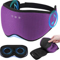 Sleep Mask with Bluetooth 5.4 Headphones, Removable 3D Eye Cups, Timing Sleeping Headphones for Side Sleepers, Wireless Music Eye Mask Speakers for Men, Women, Tech Gifts, Purple
