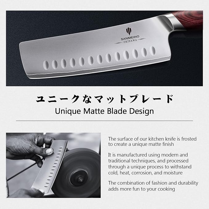 7 Inch Japanese Nakiri Knife 10Cr15MoV High Carbon Stainless Steel | Professional Sharp Multipurpose Asian Kitchen Chopping Chef Knife, Vegetable Cleaver Knife with Ergonomic Pakkawood Handle