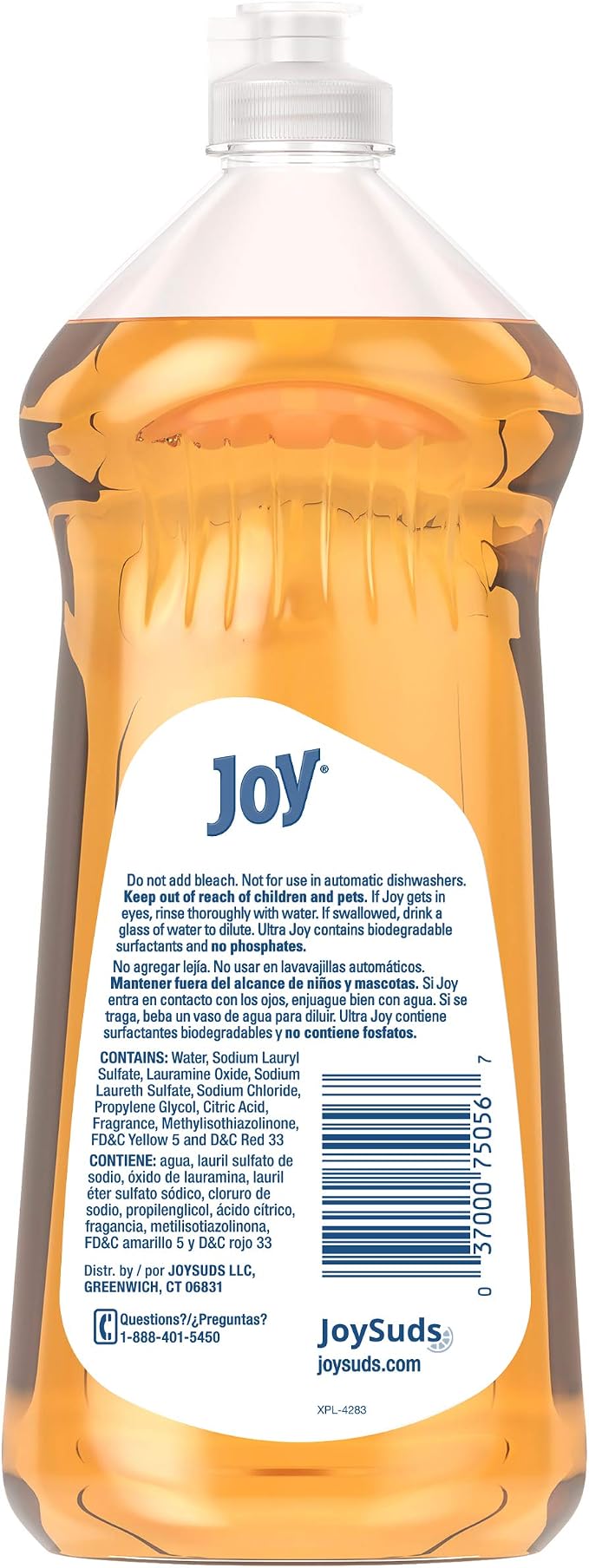 JOY Ultra Dishwashing Liquid, Orange Scent, 10 Count, 30 Ounce Bottles