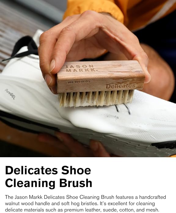Jason Markk Shoe & Sneaker Ready-To-Use Foam & Delicates Brush Bundles – Safe for Most Footwear Materials, No Water Needed