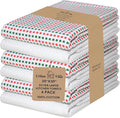 Urban Villa Christmas Kitchen Towels 100% Cotton Dish Towels for Kitchen (Set of 6) 20”x30” Dish Cloths Highly Absorbent Kitchen Linen Set with Hanging Loop Perfect for Drying Dishes-Red Green White
