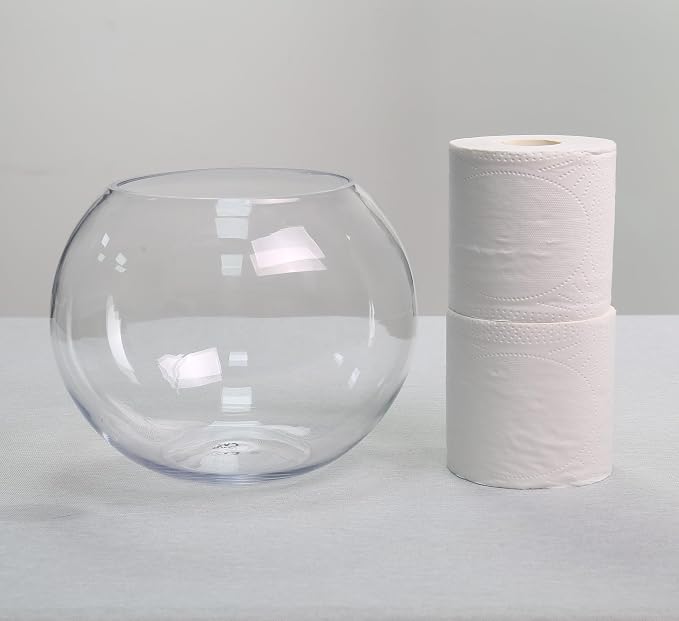 CYS EXCEL Glass Bubble Bowl (H-7.5" W-10, Approx. 1.6 Gal.) Multiple Size Choices Fish Bowl Vase Glass Round Bowl Terrarium Globe Flower Vase Centerpiece