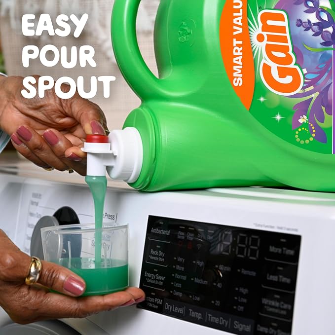Gain Liquid Laundry Detergent, Lavender Scent, 154 fl oz, 107 loads, HE compatible, Laundry Detergent Liquid Soap