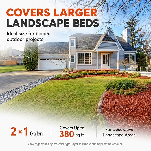 Mulch Binder, Rock Glue for Landscaping, Pea Gravel Binder 2 Gallon Max Cover, Strong Mulch Anchor, Rock Lock Landscape Adhesive for Slopes, Flower Beds, Fast Dry & Safe for Plants Pets