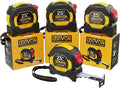 LEXIVON [4-Pack] 25Ft/7.5m Tape Measure, DuaLock & AutoLock | 1-Inch Wide Blade with Nylon Coating, Matte Finish White & Yellow Dual Sided Rule Print | Ft/Inch/Fractions/Metric (LX-204X2)