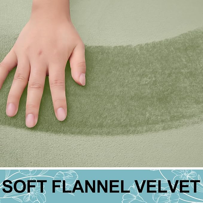 Smiry Memory Foam Bath Mat 24x16, Extra Soft and Absorbent Bathroom Mats, Non Slip Washable Carpet for Floor, Shower and Tub, Sage Green