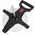 Champion Sports Open Reel Measuring Tapes – Durable Hand Crank with Metal Spike, Dual-Sided Feet & Meters, Perfect for Track & Field and Long Jump, 330 Feet/100 Meters