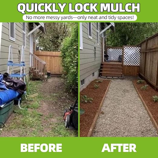 Mulch Glue for Landscaping 1.3 Gallon, High-Concentration Rock Glue, Gravel Binder with Ultra-Stick Grip, Covers 2X More Area for Pea Gravel, Mulch & Pebbles, Long-Lasting & Non-Toxic