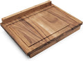 Ironwood Gourmet Double-Sided Countertop Lyon Pastry/Cutting Board With Gravy Groove, Acacia Wood 17.25 x 24 x 1.25 inches | Extra Large Wood Cutting Board With Juice Groove | Countertop Lip Keeps The Board In Place | Easily Knead Dough & Carve Meat