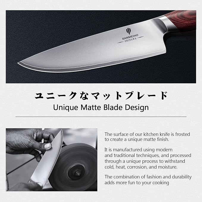 Chef Knife 8 Inch, High Carbon 10Cr15MoV Stainless Steel | Professional Ultra Sharp Japanese Cooking Knife, Kitchen Knife with Ergonomic Pakkawood Handle
