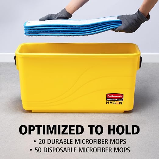 Rubbermaid Commercial Products HYGEN Charging Bucket for 18 inch Microfiber Mop Pads, Great for Storage for Janitorial/Professional Cleaners and Heavy-Duty Industrial Mopping/Cleaning