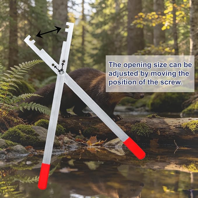 Body Grip and Long Spring Trap Setting Tool - 17" Spring Compression Setter Tongs with Adjustable Pivot for #110 - #220 Bodygrip, #0 - #2, #11 Longspring (A)