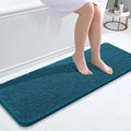 OLANLY Bathroom Runner Rugs 47x17, Soft Absorbent Chenille Bath Rugs, Rubber Backing Quick Dry, Machine Washable Long Bath Mats for Bathroom Floor, Tub and Shower, Home Decor Accessories, Peacock Blue