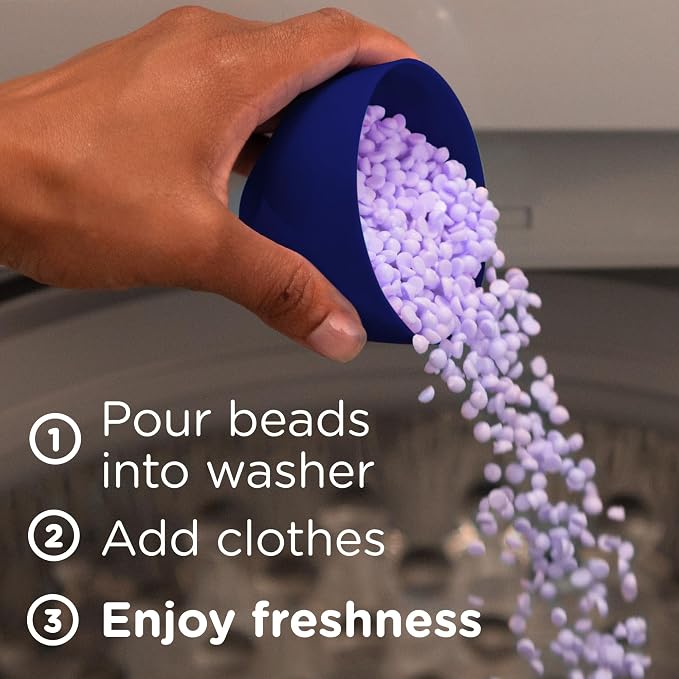 Downy Calm In-Wash Laundry Scent Booster Beads, Soothing Lavender and Vanilla Bean scent, 12.2 OZ, laundry scent beads, Long-lasting Freshness (Packaging May Vary) (Pack of 4)