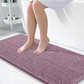 OLANLY Bathroom Runner Rugs 47x24, Soft Absorbent Chenille Bath Rugs, Rubber Backing Quick Dry, Machine Washable Long Bath Mats for Bathroom Floor, Tub and Shower, Home Decor Accessories, Deep Plum