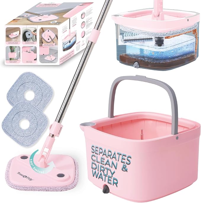 Heavy Duty Mop for Floor Cleaning Separates Clean from Dirty Water