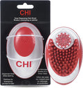 CHI for Dogs Soap Dispensing Palm Brush, Handheld Dog Bathing Scrubber with Built-In Shampoo Dispenser, Soft Rubber Bristles for Massaging and Deep Cleaning All Dog Coat Types, Red