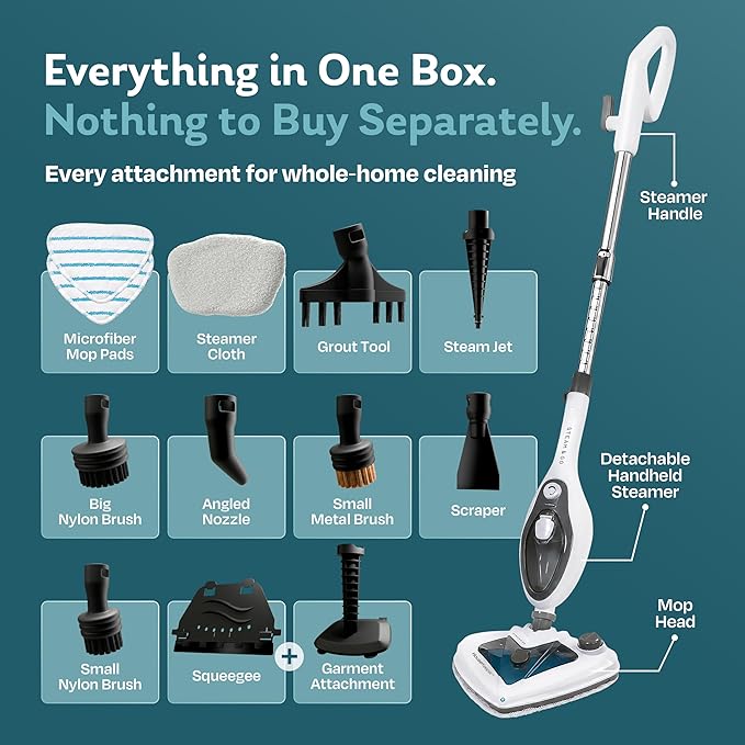 Steam & Go 10-in-1 Multi-Surface Steam Mop - Deep Clean with Heat