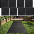 Nuanchu 8 Pcs 12 x 12 Inch Rubber Stepping Stones Outdoor Garden Walkway Non-Slip Durable Pavers for Patio, Pathway, Landscaping, Weatherproof Stepping Stones for Easy Installation (Square,Black)