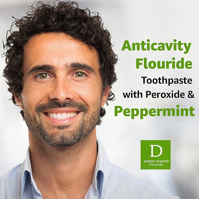 Rembrandt Deeply White + Peroxide Whitening Toothpaste,Peppermint Flavor,3.5-Ounce (Packaging May Vary),(Pack of 12)