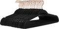 Amazon Basics Slim Velvet Non-Slip Space Saving Suit Clothes Hangers for Closet Organization, Black/Rose Gold, 50-Pack