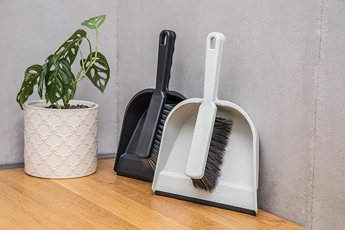 York Hand Brush and Shovel Broom and Dustpan Set Dustpan Dustpan Set Dustpan Cleaning Set Made of Regranulate Grey 23 x 32 x 11 cm