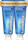 Lumineux 10% Nano Hydroxyapatite Whitening Toothpaste, 3.75 oz, 2 Pack | Fluoride free gentle formula, clinically supported NASA-developed nHA that remineralizes for strong enamel & bright teeth