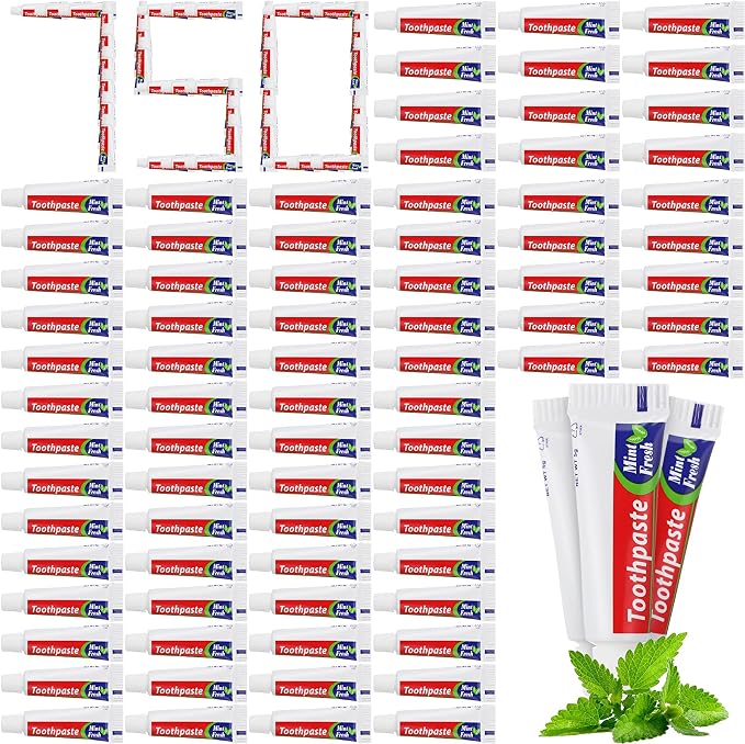 750 Pcs Mini Toothpaste Bulk Regular Clean Mint Toothpaste for Bad Breath, Helps Freshens Breath, Whitens Teeth Travel Size 0.18oz for Home Hotel Office School Camping