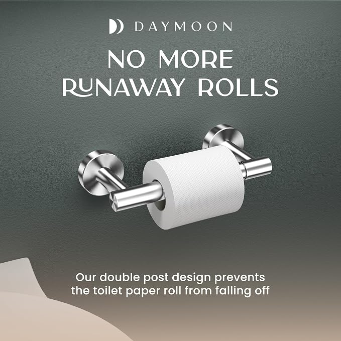 Day Moon™ - Toilet Paper Holder - Modern Roll Holder for Bathroom - 1 Pack - Wall Mount - Classic, Polished Chrome