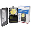 Intermatic T104R 24 Hour Mechanical Timer Switch - 208–277 VAC, DPST, Type 3R Indoor/Outdoor Metal Enclosure, Heavy-Duty, Manual Override, 40 Amp – Ideal for Lights, Pumps, Fans, and HVAC Systems