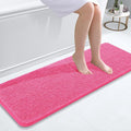 OLANLY Bathroom Runner Rugs 47x17, Soft Absorbent Chenille Bath Rugs, Rubber Backing Quick Dry, Machine Washable Long Bath Mats for Bathroom Floor, Tub and Shower, Home Decor Accessories, Hot Pink